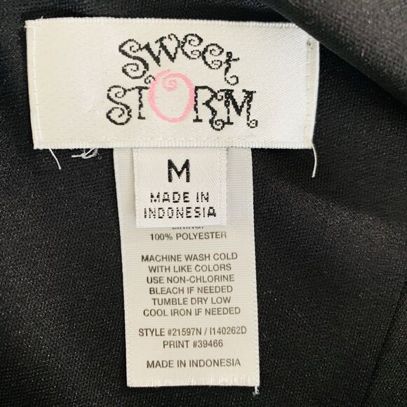 Sweet Storm Maxi Dress Women M Black White Abstract Cutout Southwestern Vacation - Picture 11 of 11